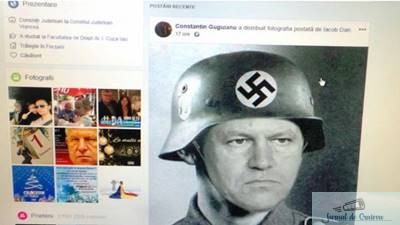 Un consilier judetean PSD a postat pe Facebook un trucaj cu Presedintele Iohannis in haine naziste