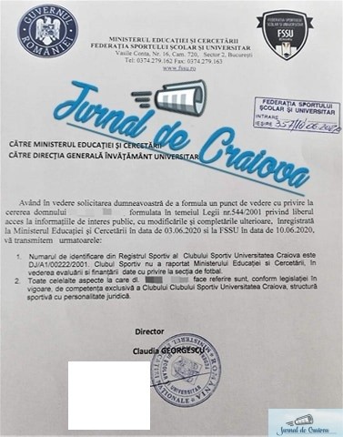Document : Va prezentam identitatea echipei CSU Craiova! Anomaliile unui sistem putred ! 1