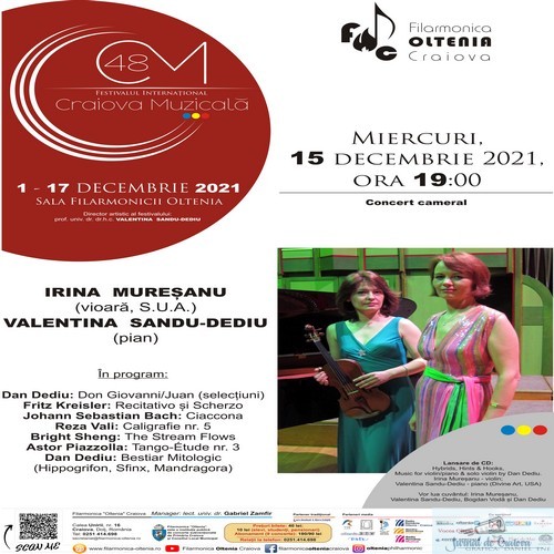 Festivalul Internațional „Craiova Muzicală” ediția 48 se apropie de final! Pe 17 decembrie va fi Gala Filarmonicii „Oltenia” Craiova 1