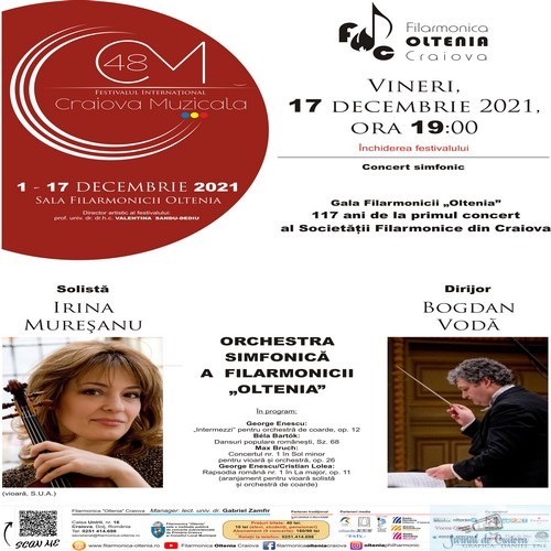 Festivalul Internațional „Craiova Muzicală” ediția 48 se apropie de final! Pe 17 decembrie va fi Gala Filarmonicii „Oltenia” Craiova 3