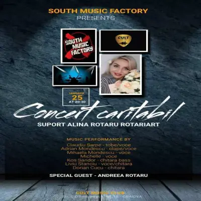 Alina inca are nevoie de ajutorul tau! South Music Factory organizează concert caritabil joi în Cult Music Club